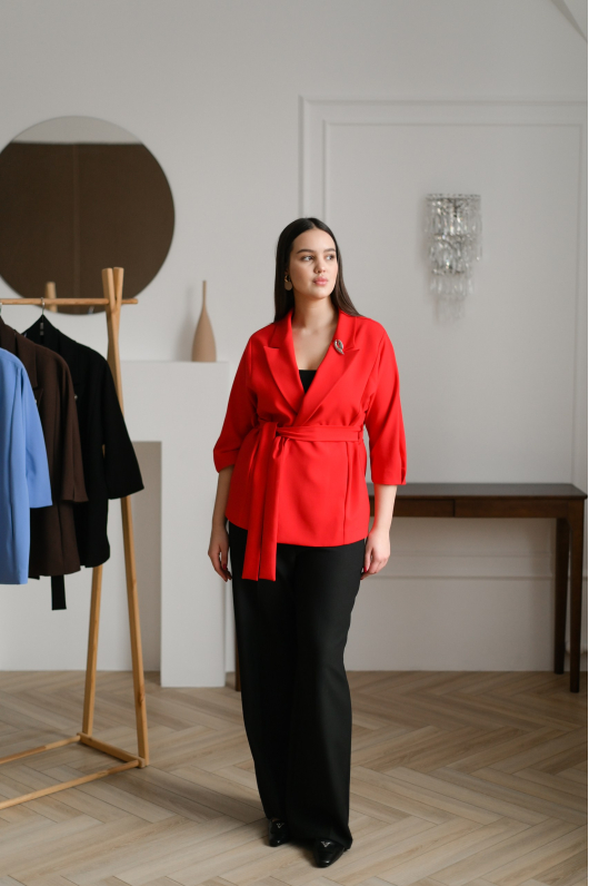 Жакет под пояс из легкой ткани